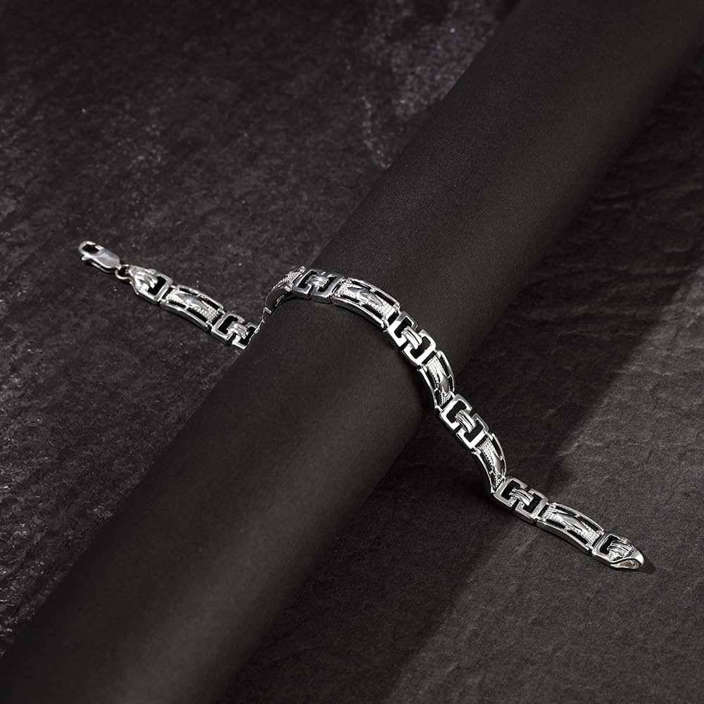 GIVA 925 Silver Classy Link Bracelet For Him | Gifts for Men & Boys | With Certificate of Authenticity and 925 Stamp | 6 Month Warranty*