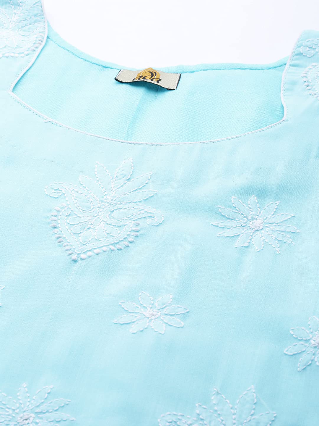 Ada Women's Cotton Dress Material Hand Embroidered Lucknowi Chikankari Unstitched Suit Piece A211208 Blue