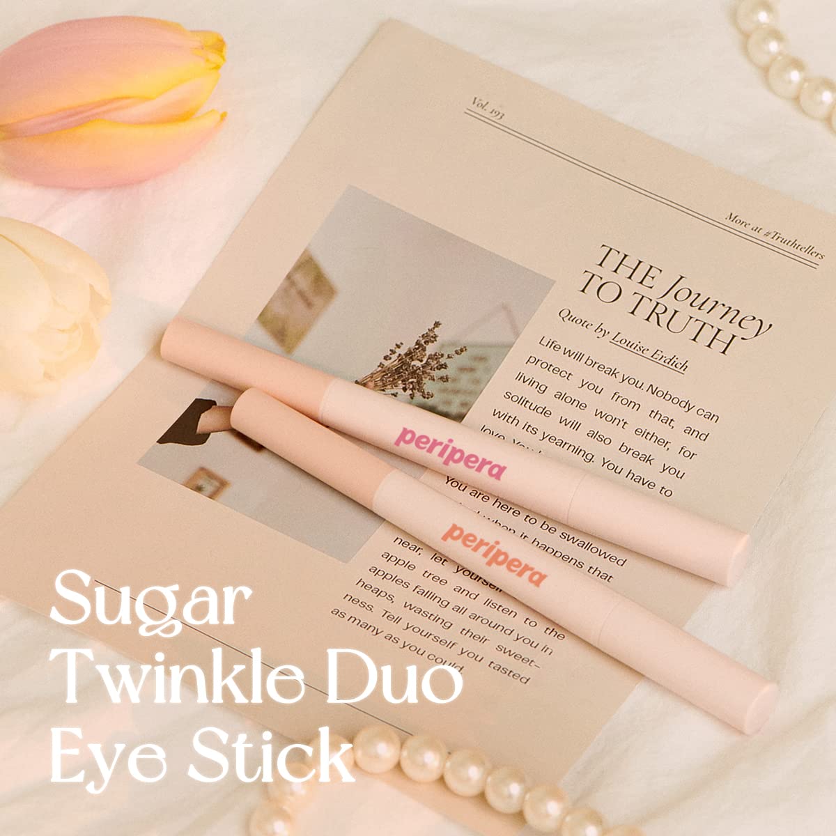 Peripera SUGAR TWINKLE DUO EYE SHADOW STICK (005 FROZEN PINK)