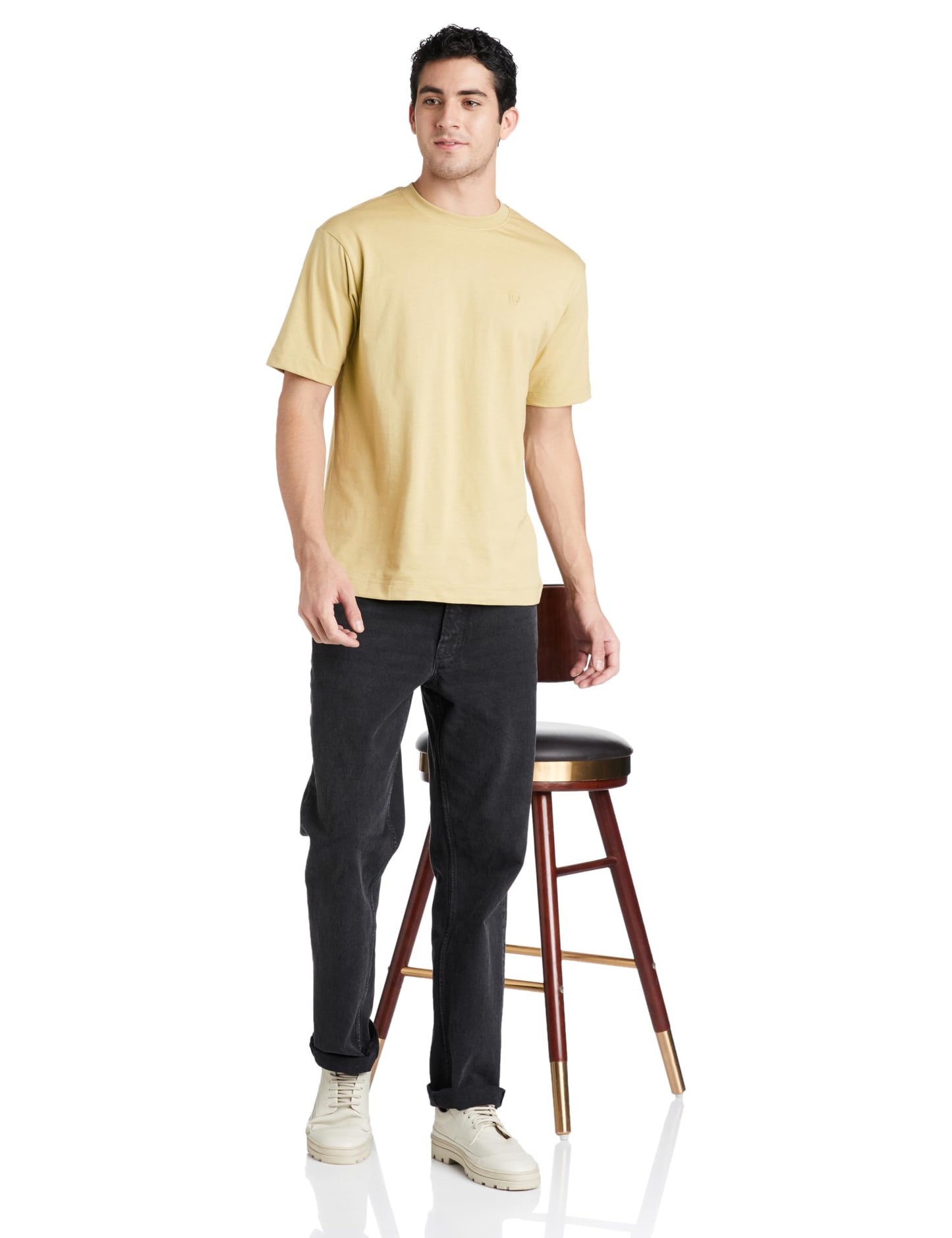 Allen Solly Men's Oversized Fit T-Shirt (ALKCADSF623862_Green