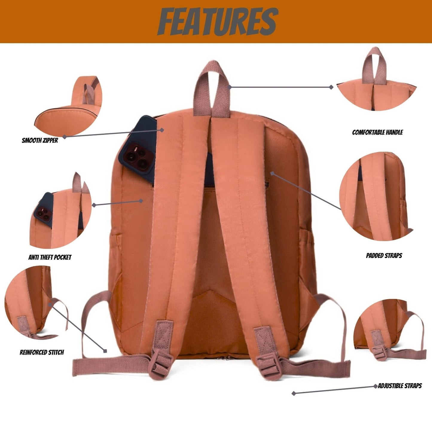 VISMIINTREND Casual Backpack for Woman/Girl | 14 inch Laptop | School, College, Office, Travel | Gift for Women/Girls | Trendy | Stylish | Cute