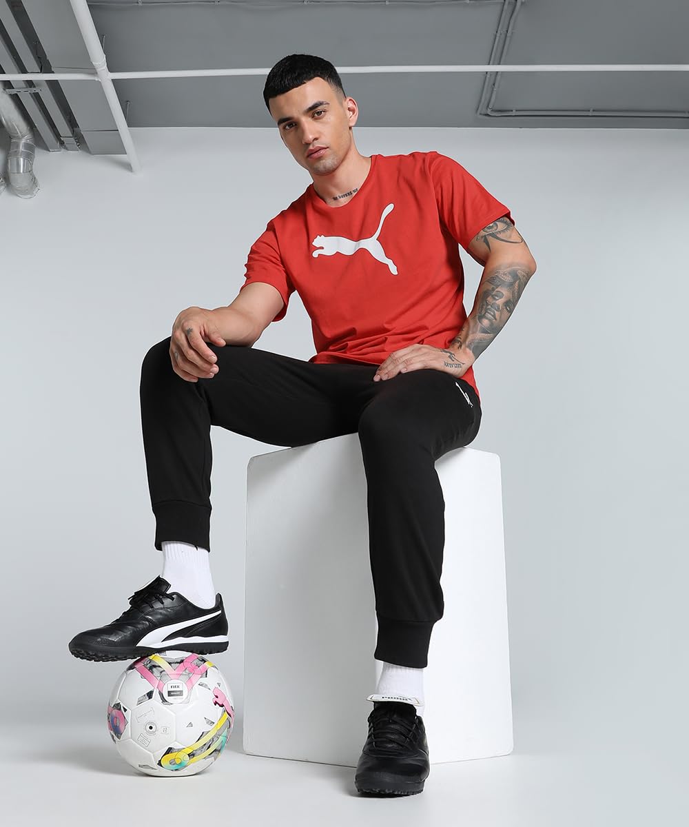 Puma Men's Printed Regular Fit T-Shirt (658705_Red-White