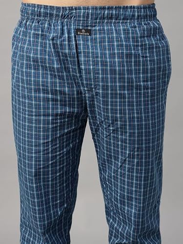 Hancock Men Checked Night Suit Blue Size M