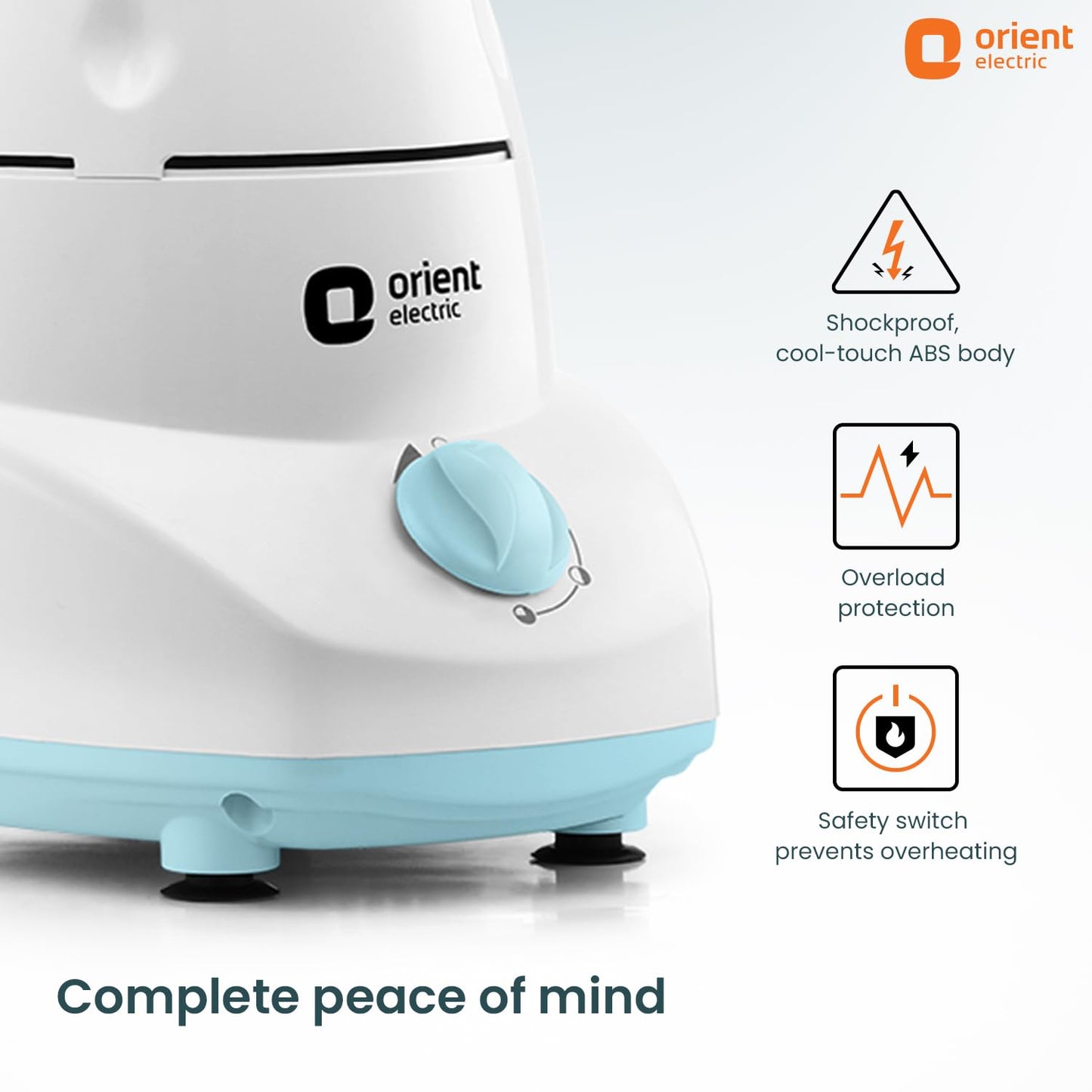 Orient Electric 500W mixer grinder | Kitchen Kraft 500 MGKK50B3 with 3 SS jars | Longer life balanced coil motor | ABS body | Uniform grinding | 5 years motor warranty