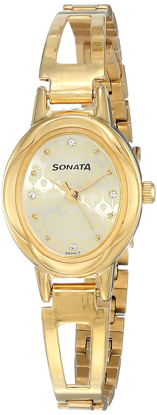 Sonata Pankh Analog Champagne Dial Women's Watch NM8085YM05/NN8085YM05/NP8085YM05