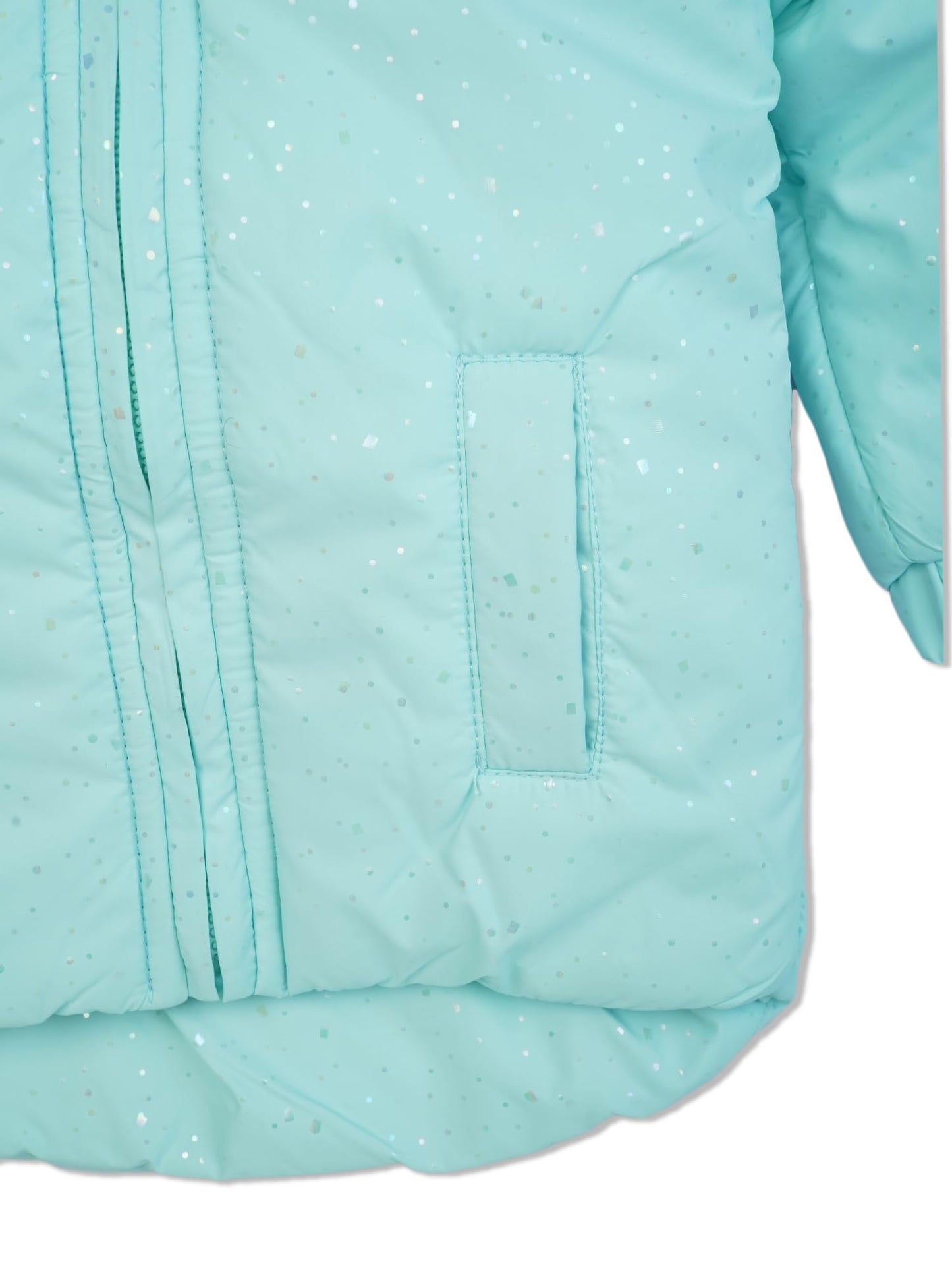 BODYCARE Girls Polyester Standard Length Quilted Winter Jacket| Full Sleeves| Hooded | Light Green (6-12M)