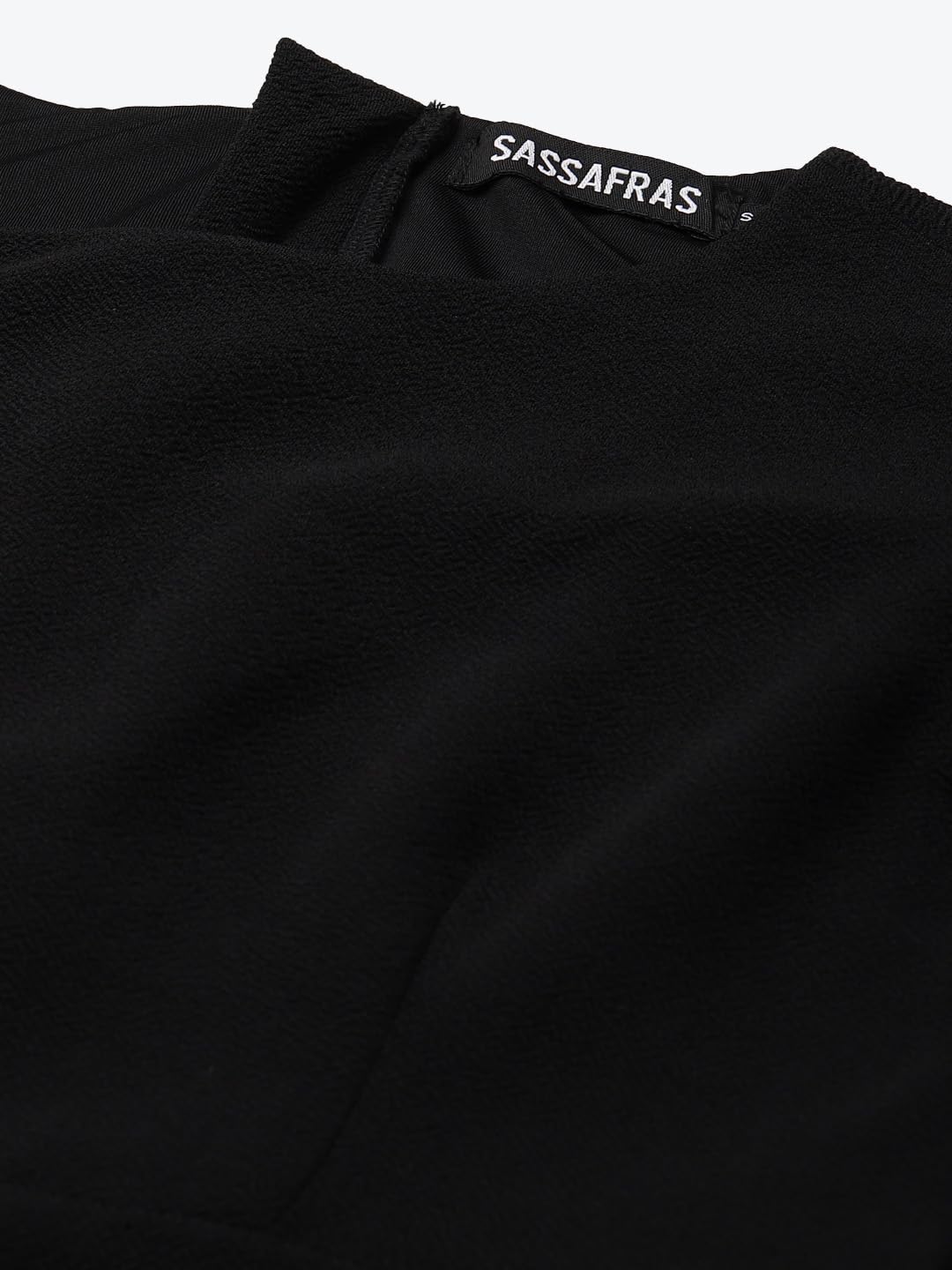 SASSAFRAS Black Frill Cape Bodycon Dress SFDRSS10296XXL