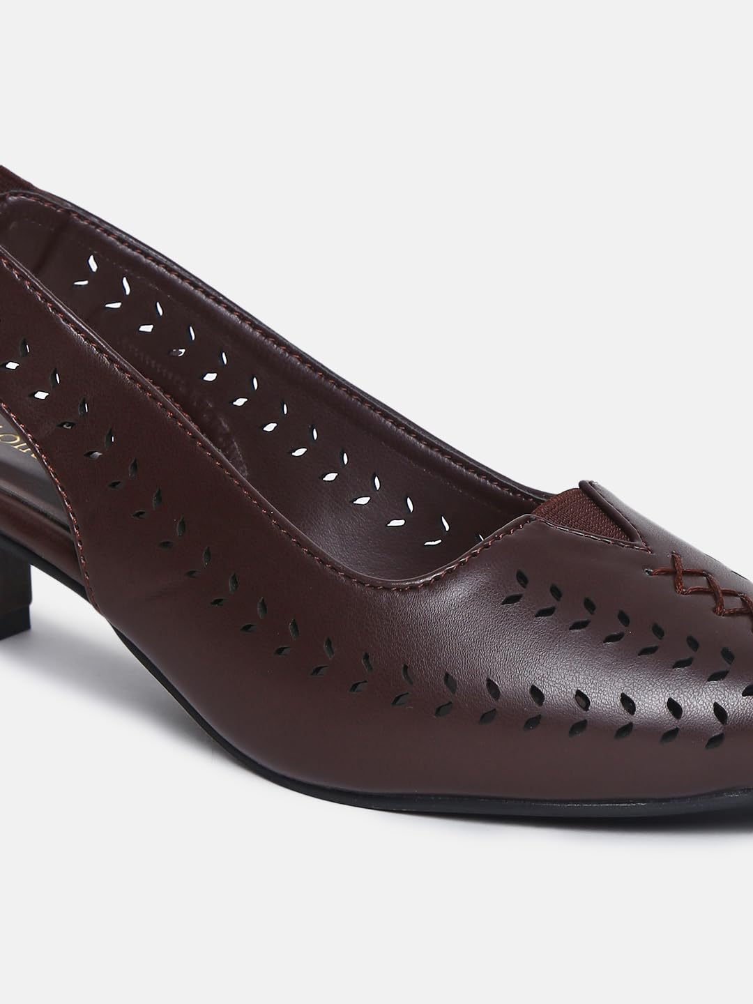 Marc Loire Women Pointed Toe Block Heel Sandal for Office Wear (Brown, 5)