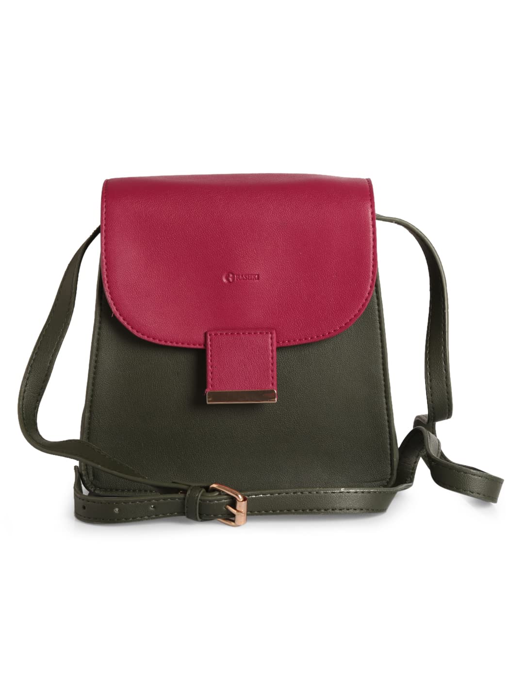 RASHKI Women Handbag/Sling Bag Vegan Leather (Green)