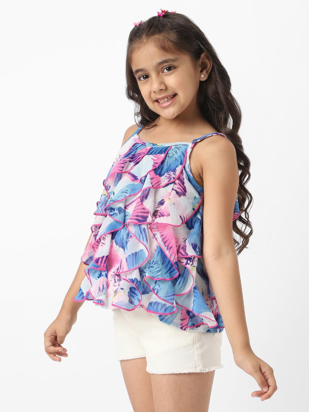Nautinati Girls Printed Cotton Blend Top | Age 4–8 Years Multicolour