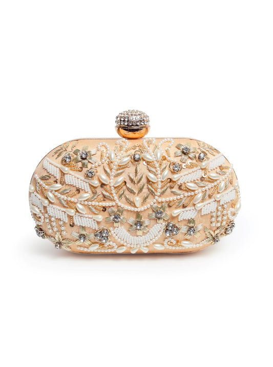 THE TAN CLAN Elizah Zarozi Hand Embroidered Clutch Purses Luxury Evening Handbags