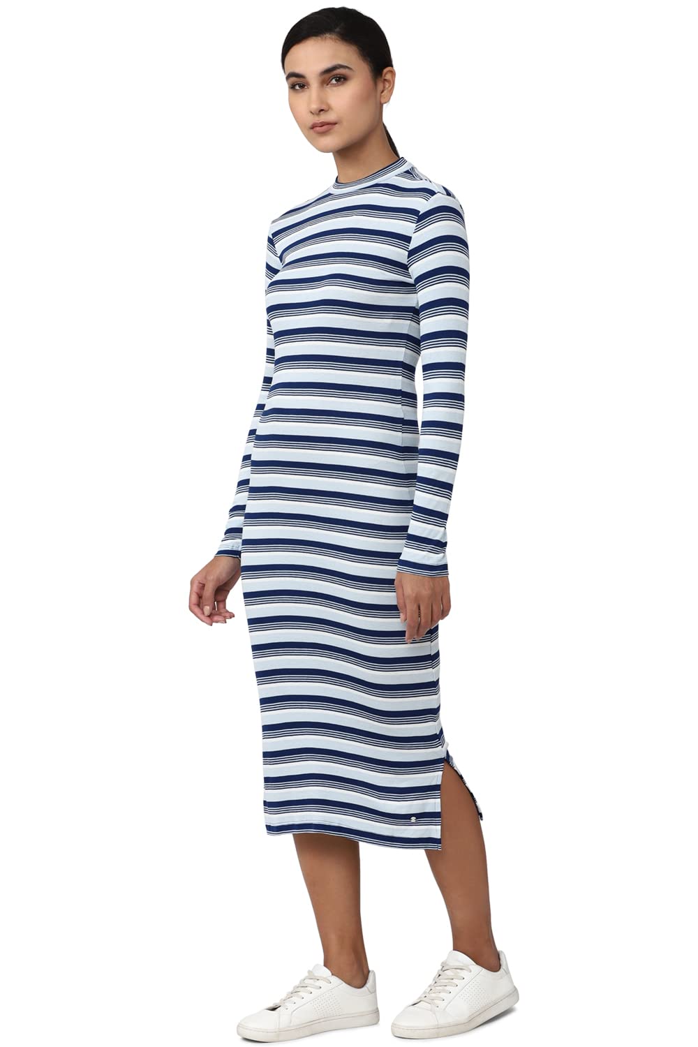 Van Heusen Women's Cotton Blend Classic Below The Knee Dress (VWCDURGFF41784_Multi Multicolour