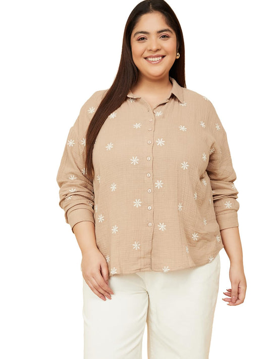 Max Women's Regular Fit Shirt (MOV04P_Beige