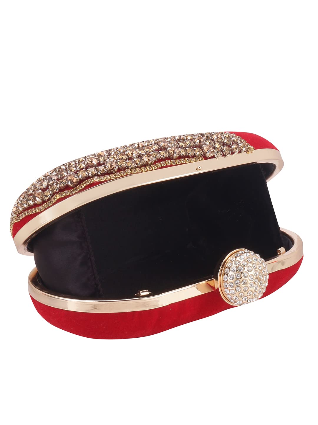 SWISNI Women's Handicraft Beautiful Box Clutch Bag ||Evening Party Clutch Bag Wallet Clutch||Clutch Purses for Women Wedding Handmade Evening Handbags Party Bridal Clutch(Red Color)