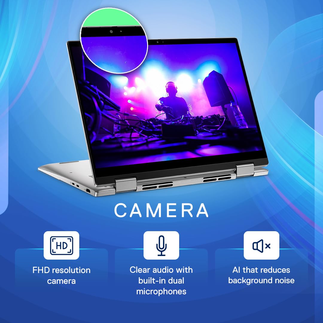 Dell Inspiron 7430 2in1 Touch 13th Gen Laptop, Intel Core i3-1315U Processor, 8GB, 256Gb SSD, 14.0" (35.56cm) FHD+ Display, Windows 11 + MSO'21, Backlit KB + Finger Print, Silver,Thin & Light- 1.58kg