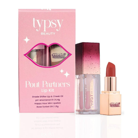 Typsy Beauty Mini Lipstick + pH Color Changing Lip & Cheek Oil for Women Set of 2, Highly Pigmented,Lightweight Travel Size Lipstick & Lip Oil Rose Sorbet |Paraben-Free Formulated in Italy