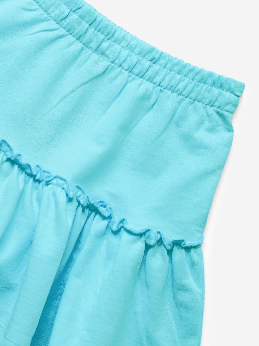 The Souled Store Solids: Turquoise Kids and Girls Regular Fit Solid Cotton Blue Color A-Line Skirts