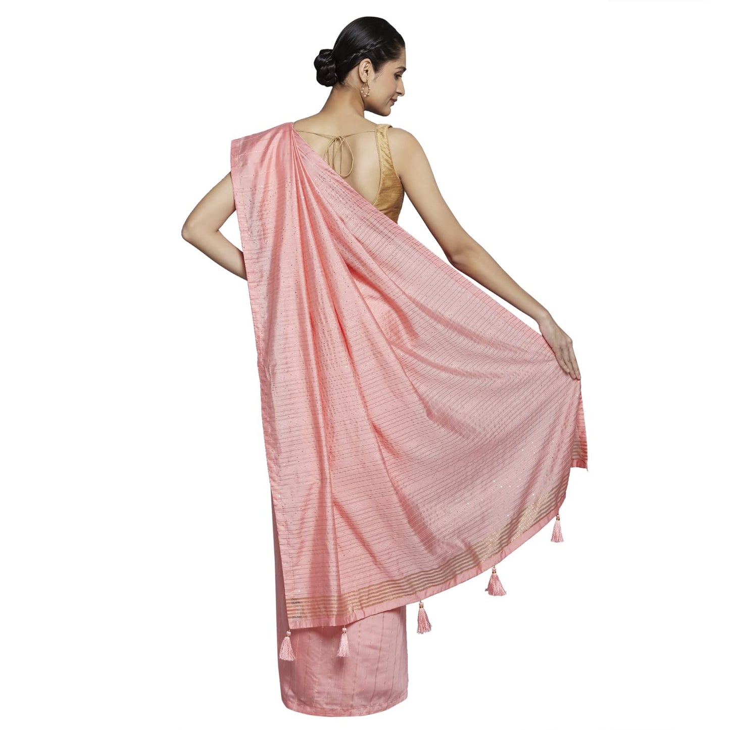 navyasa Carrot Liva Lite Pastel Embroidered Saree
