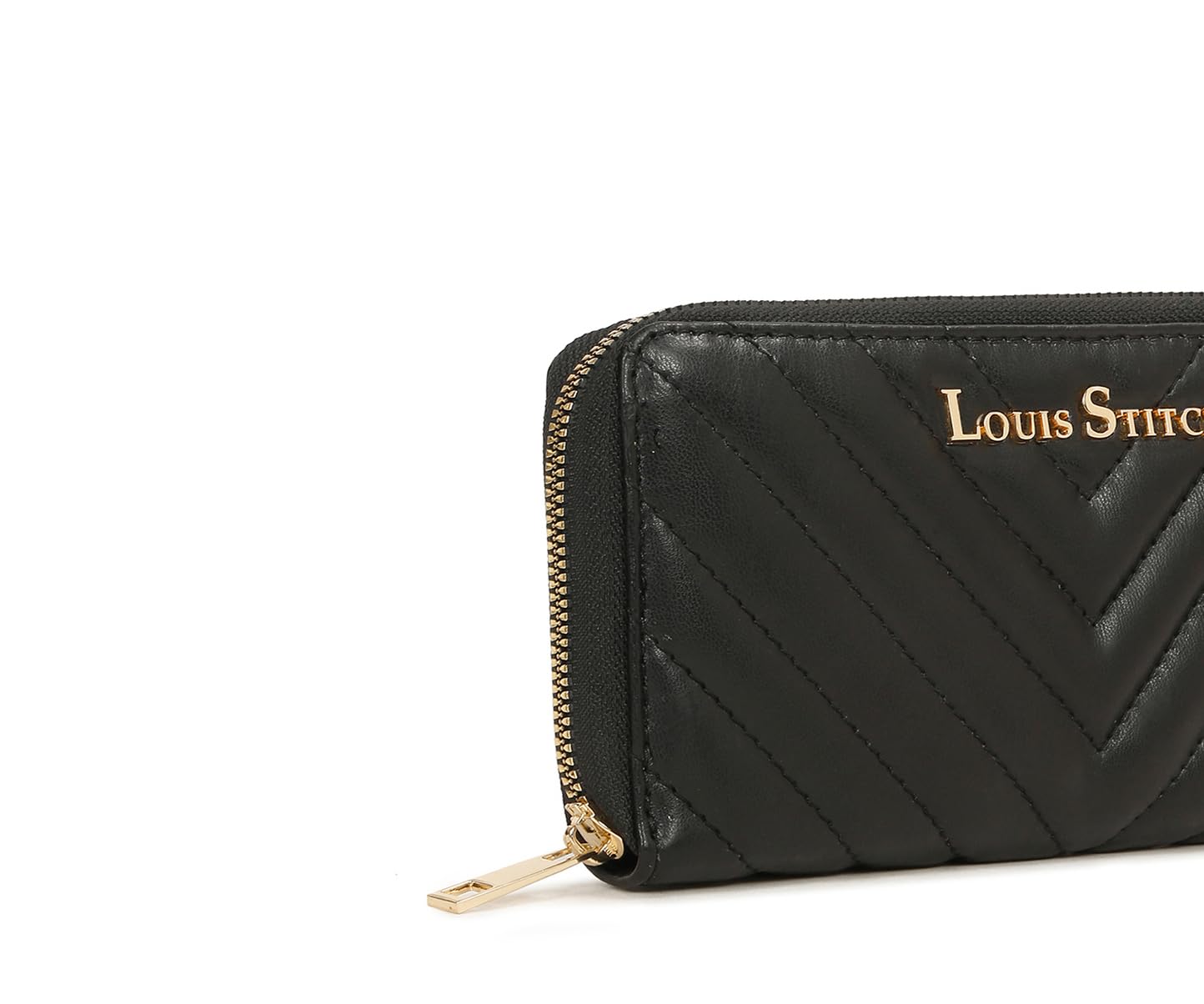 LOUIS STITCH Stylish Black Zipper Purse, for Women | Multi Pocket Ladies Clutch Hand Purse, LS-LDB-WL110-CLSTCUJB-100