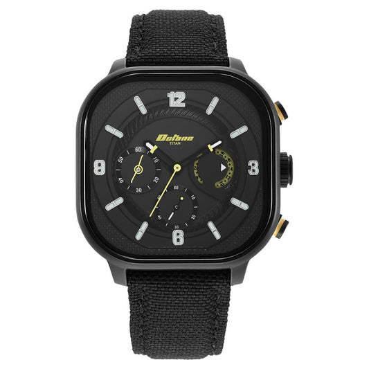 Titan Octane Aerobatics Quartz Chronograph Black Dial Black Fabric Strap Watch for Men - NT1856NL01