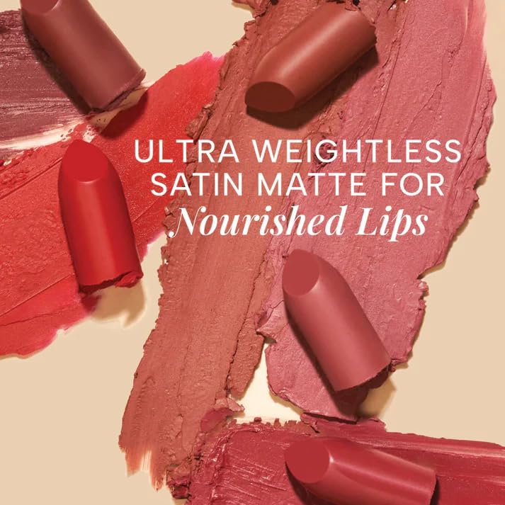 RAS Luxury Oils Lumiere Satin Matte Lipstick | 8-Hr long stay Creamy Matte, Non-Drying, Lightweight & Pigmented | Natural infusion of Argan & Avocado | Vegan, Cruelty-Free (Champagne Blush)