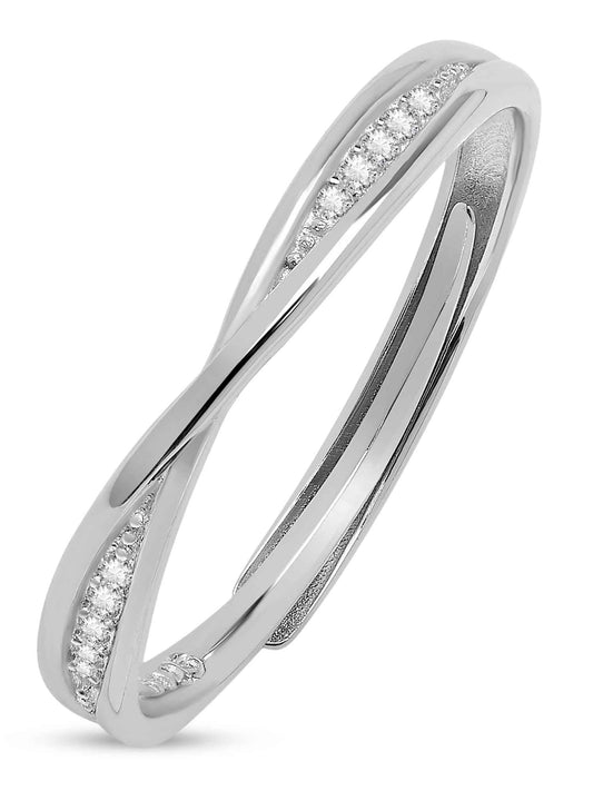 ZAVYA 925 Sterling Silver Ring for Women | Rhodium Plated, Adjustable | Gift for Women & Girls | With certificate of Authenticity and 925 Hallmark