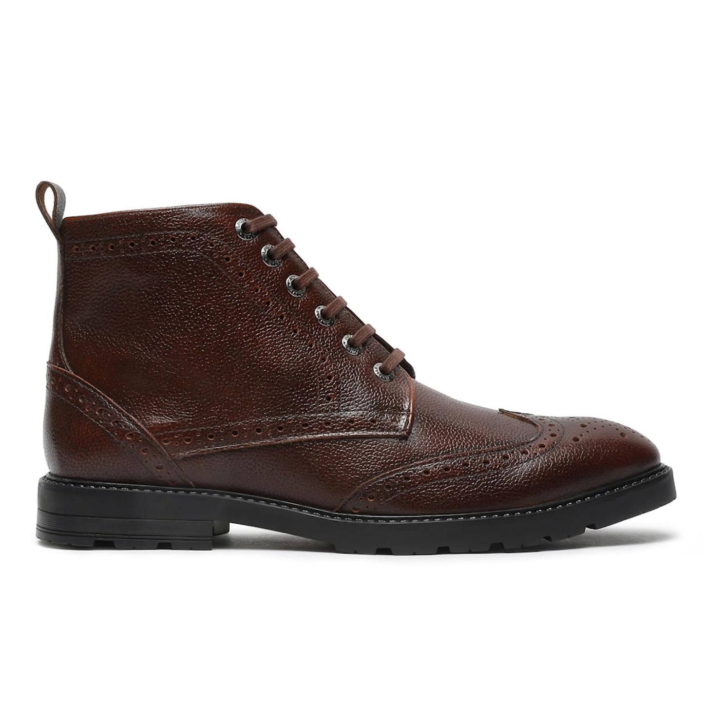 LOUIS STITCH Chukka Boot for Men | High Ankle Italian Leather Boot | Handcrafted | Hiking and Biking Shoes | Brogue Style Lace-up Boot | Mens Formal Boot Size-UK010 Brown (BT-WBNDCKBG)