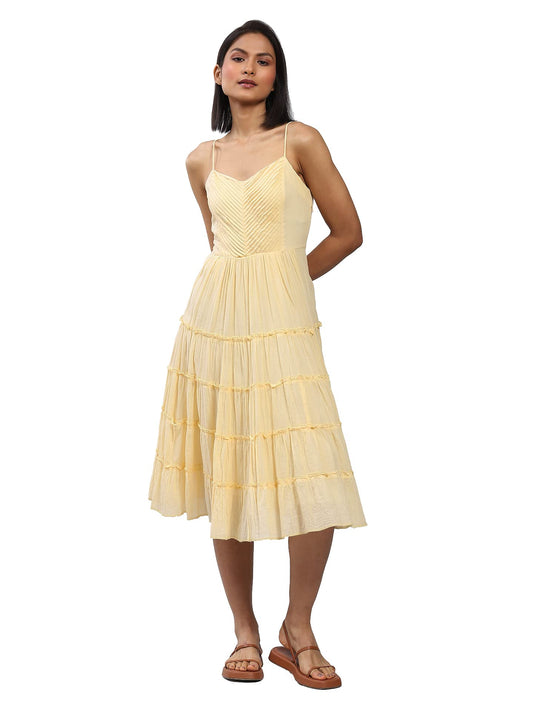 Label RITU KUMAR Strappy Solid Long Dress Yellow