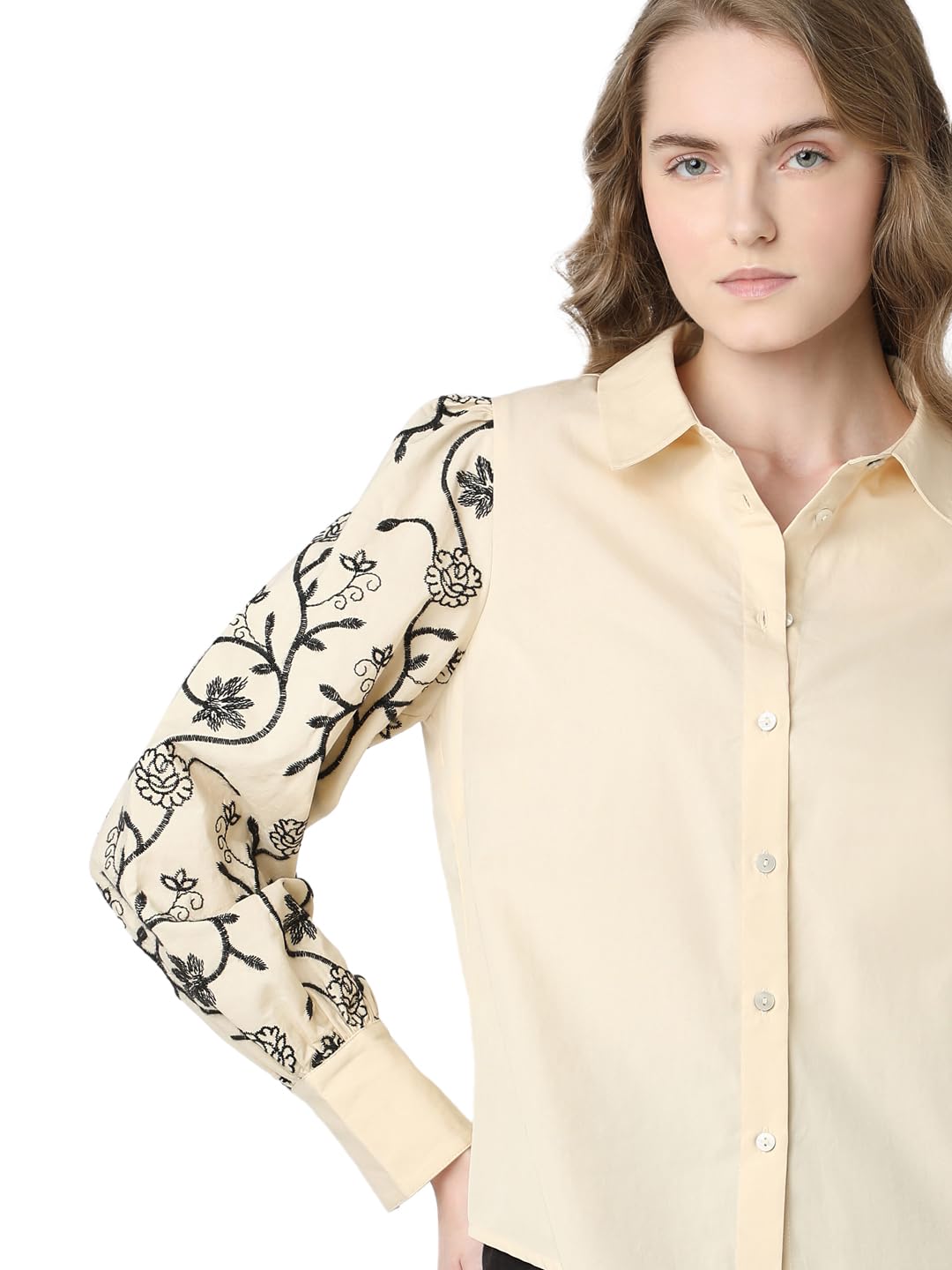 VERO MODA Women Solid Pink Cotton Regular Fit Shirt
