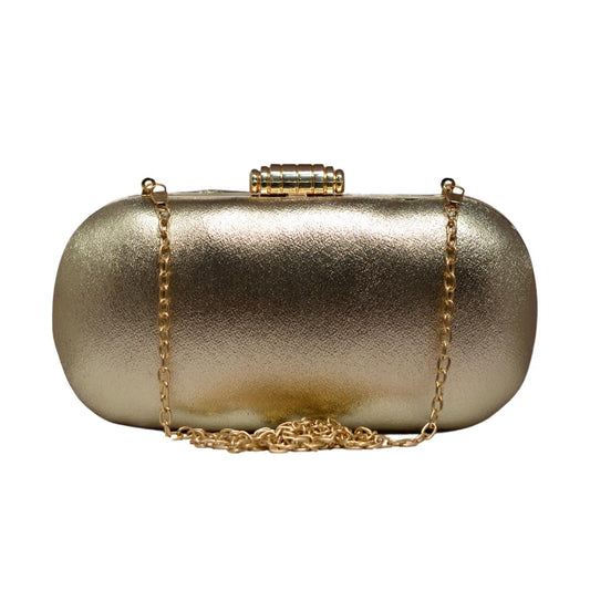 Artklim Golden Shimmery Party Clutch Bag For Women with Detachable Strap