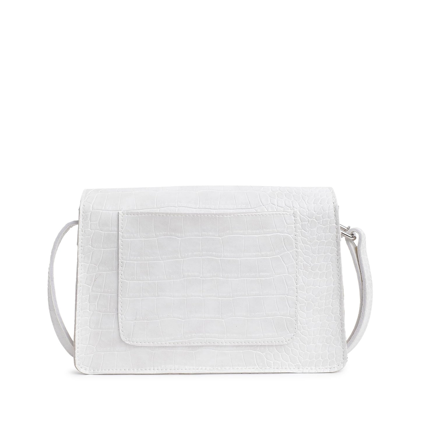 Fastrack Party Sling Bag for Women |Stylish and Structured Handbag for Girls, Ladies, Women | Textured Bag Made of faux Leather (White)