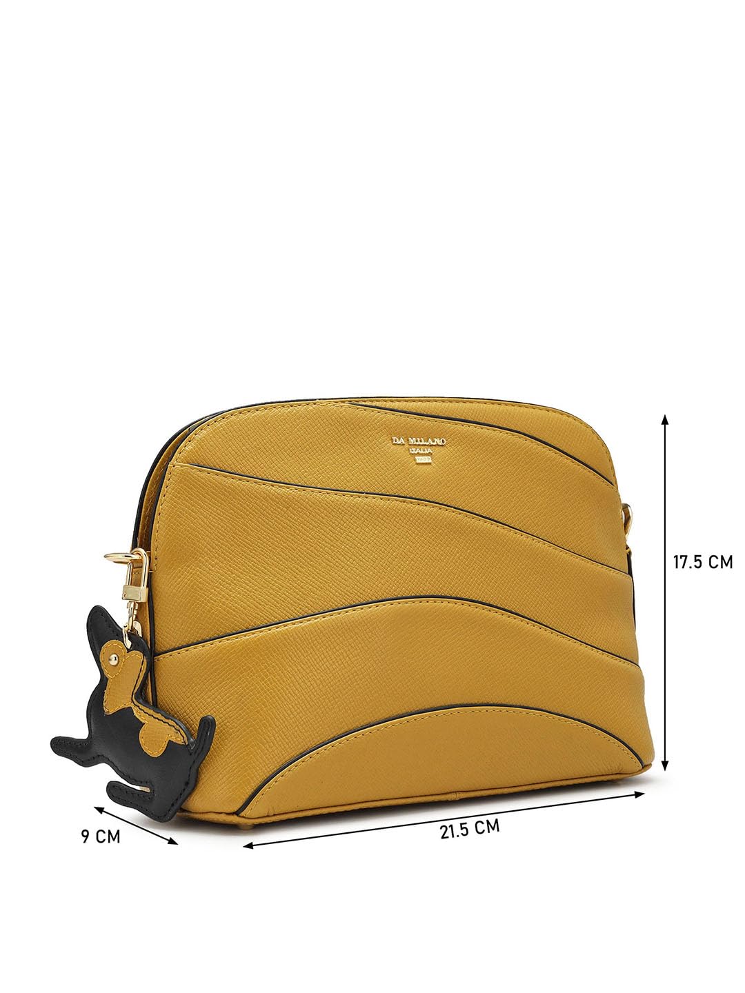 Da Milano Women's Leather Sling Bag - Yellow