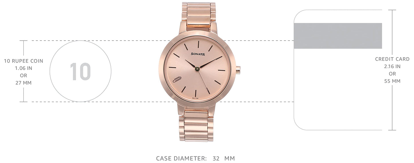 Sonata Play Analog Rose Gold Dial Women's Watch-NN8141WM01/NP8141WM01