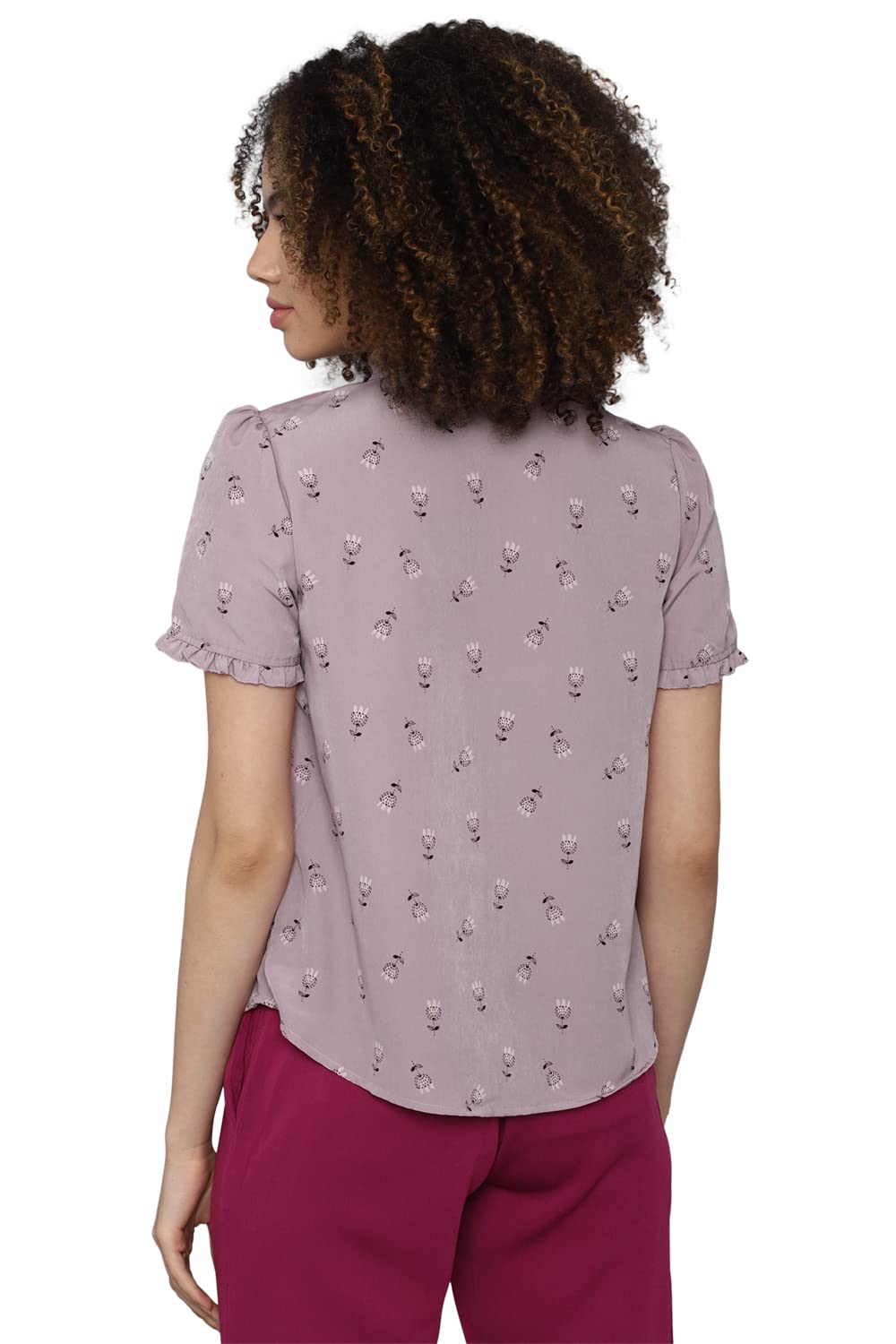 Allen Solly Women's Blouse (AHTSCRGPM56660_Purple L)