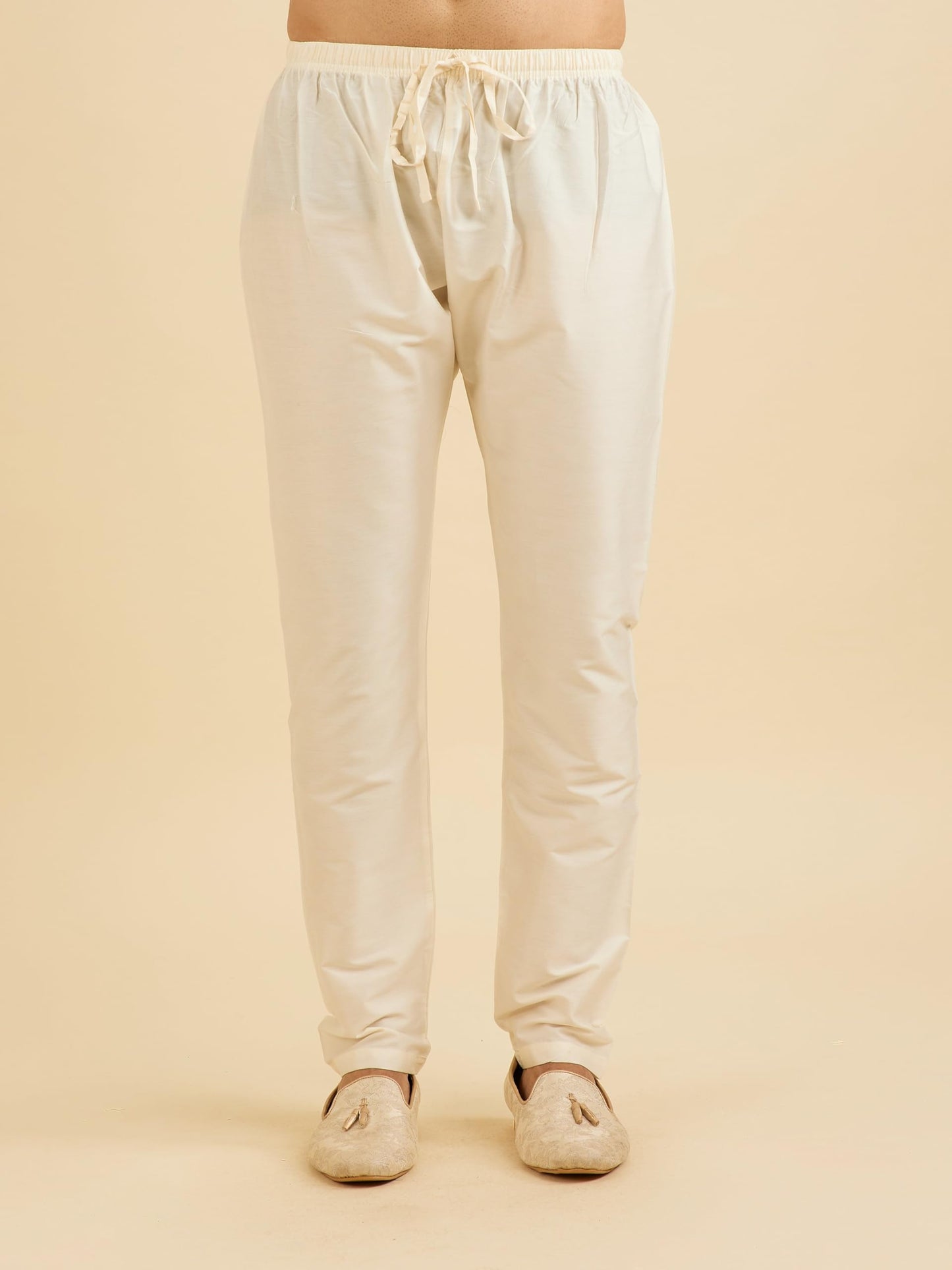 Manyavar Men's Brocade Self Design Kurta Set (Green,L)