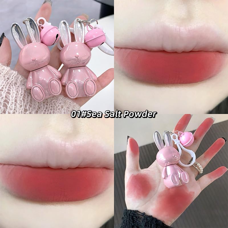 Gege Bear Pink Bunny Velvet Mist Lip Cream – Waterproof, Matte Lipsticks for Women with Soft Blurring Effect, Long-Lasting Lightweight Lip Color, Smudge-Proof & Airy Texture for a Cloud-Like, Plush Look (06-Jujube, 1.8g)