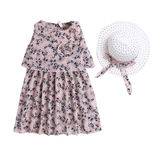 Hopscotch Girls Knee Length Casual Dresses In Cream Color For Ages 3-4 Years