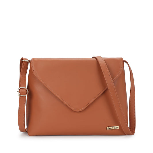 Fastrack Women's Flap Closure Sling Bag | Magnetic Button Lock, Adjustable Sling, Inner Zip and Slip Pockets | Stylish Everyday Bag | Sling Bag for Casual Carry