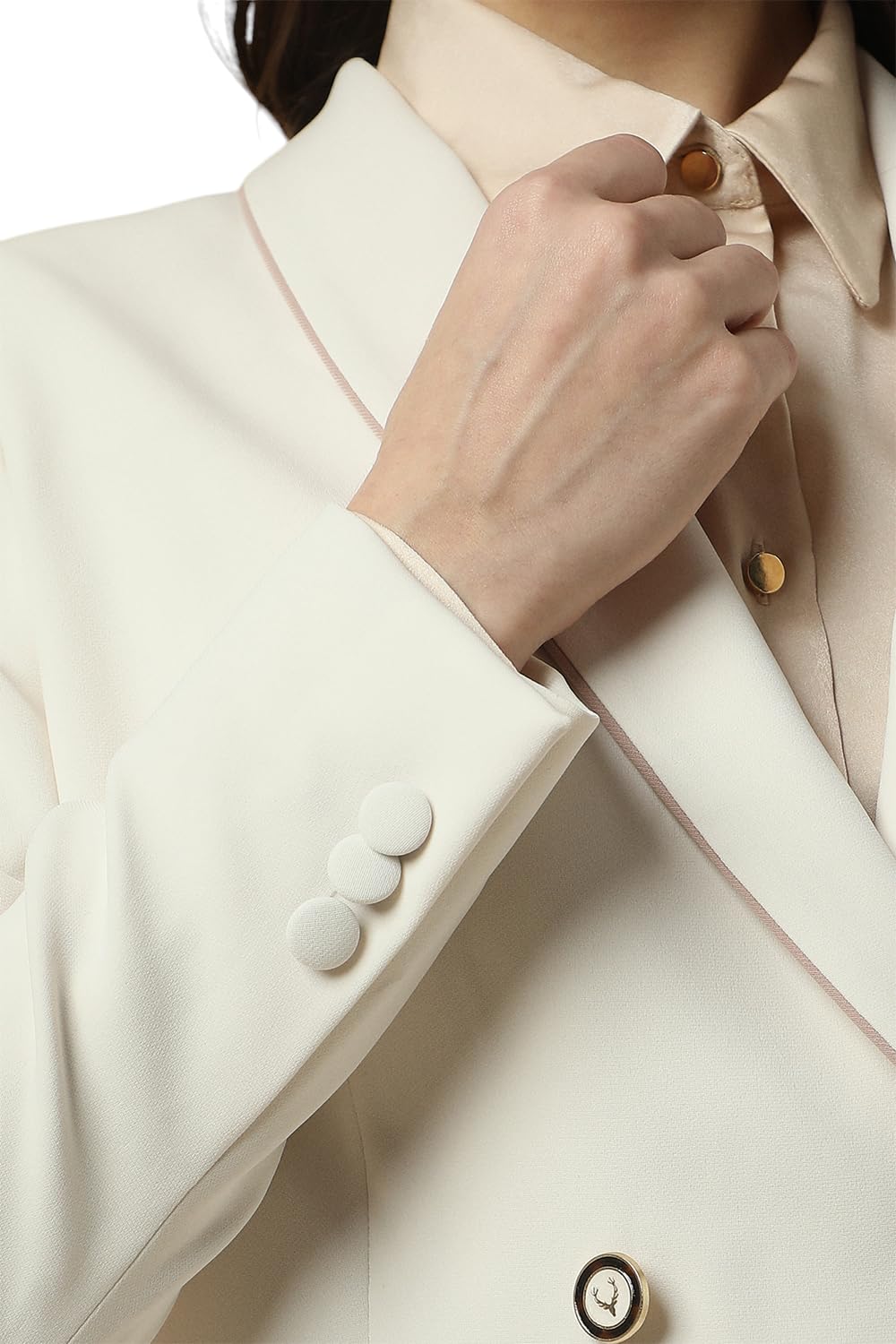 Allen Solly Women Beige Regular Fit Blazer