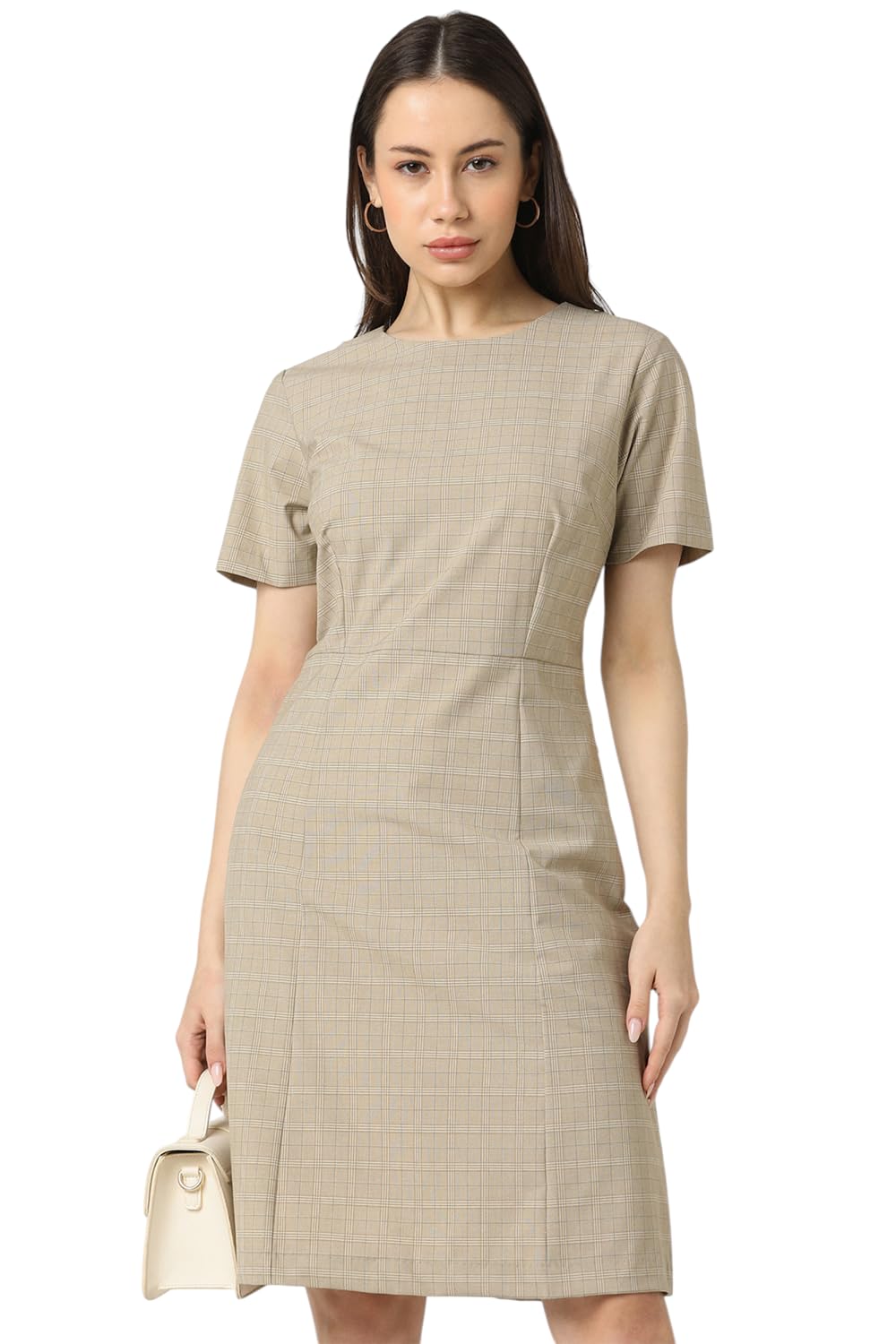 Van Heusen Women's Polyester Blend Modern Knee-Length Dress