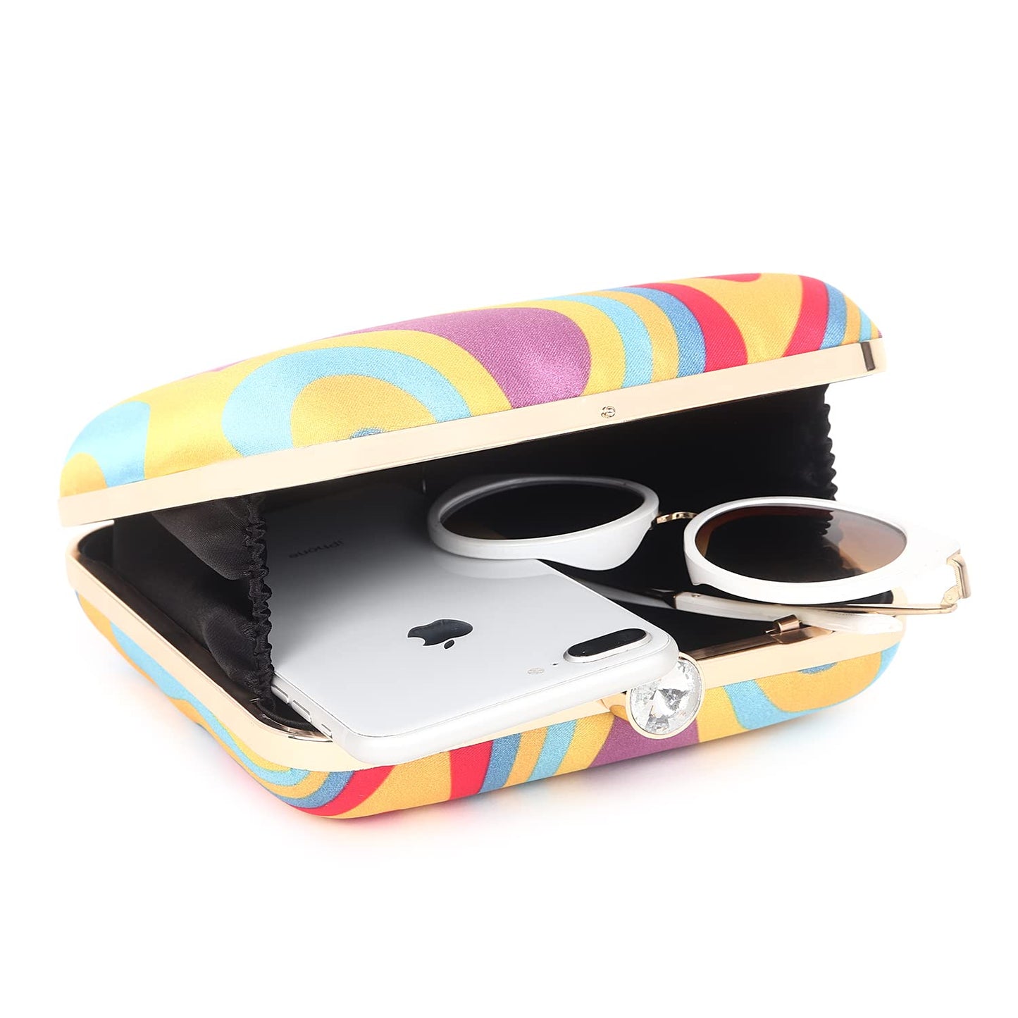 SWISNI Casual Printed Box Clutch II Women's Traditional Designer Clutch For Women & Girls II PRINTED CLUTCHES (Multi3)