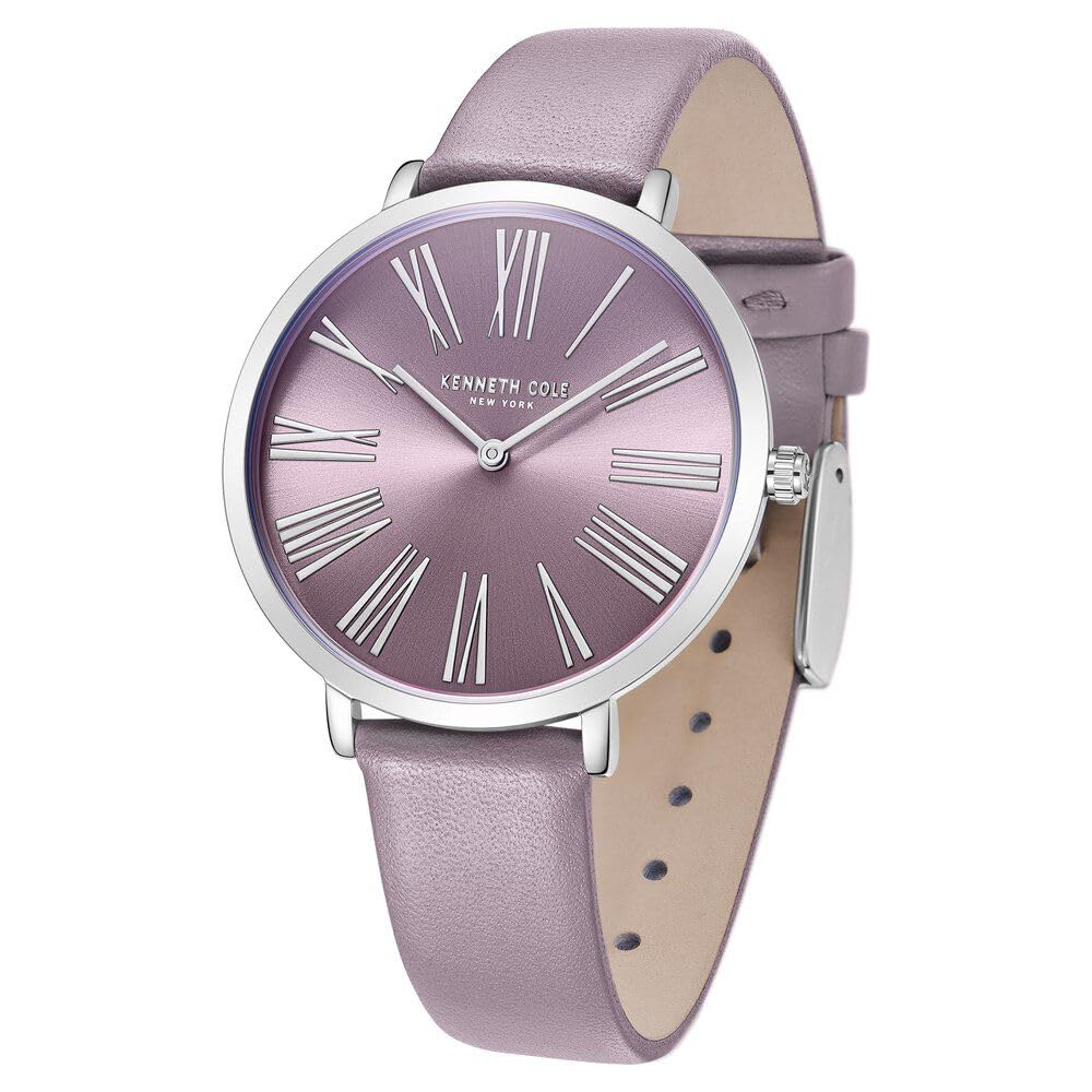 Kenneth Cole Quartz Analog Purple Dial Purple Leather Strap Watch for Women-KCWLA0027302LD