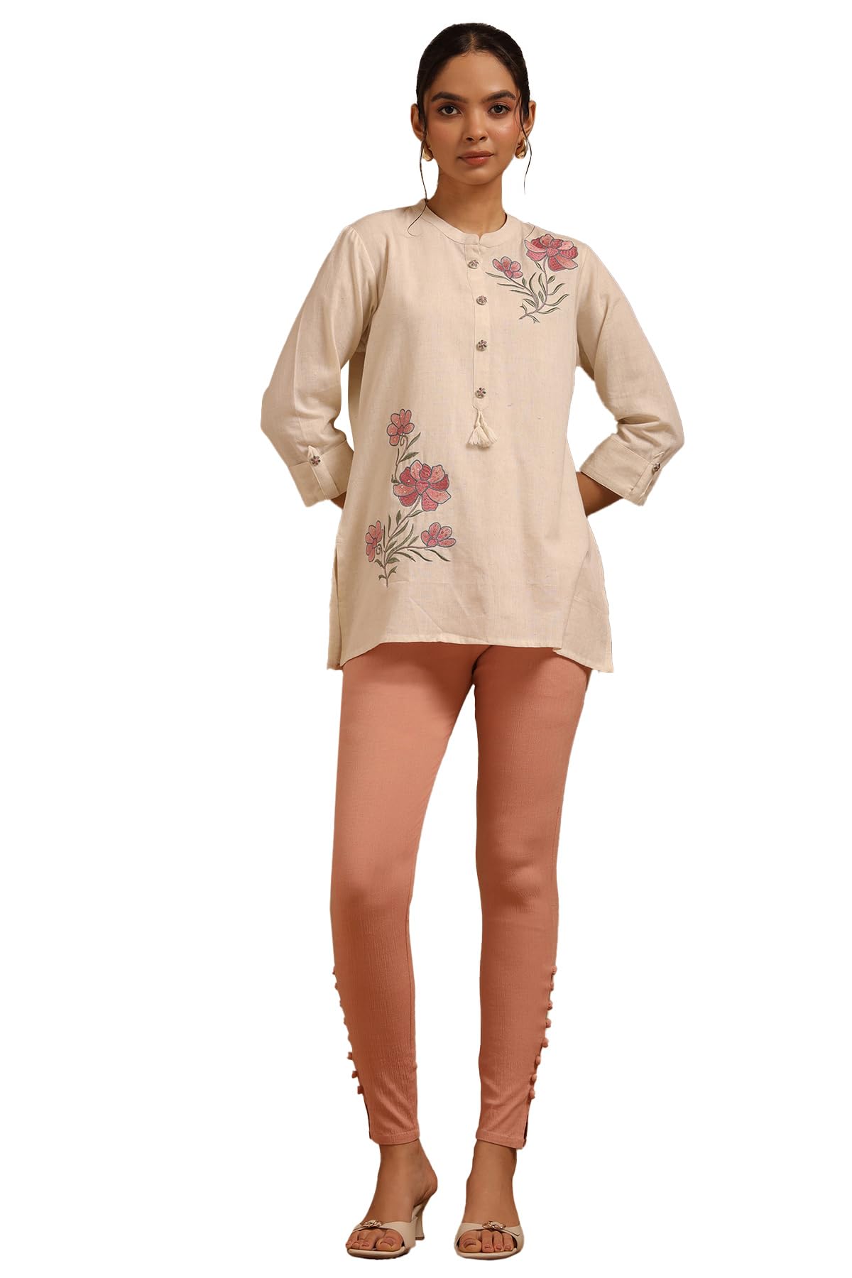 Soch Pink Cotton Solid Pant