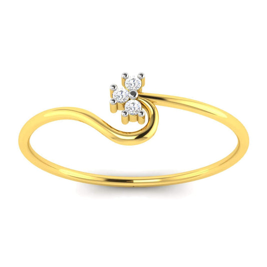 Avsar 18KT Yellow Gold and American Diamond Ring for Women