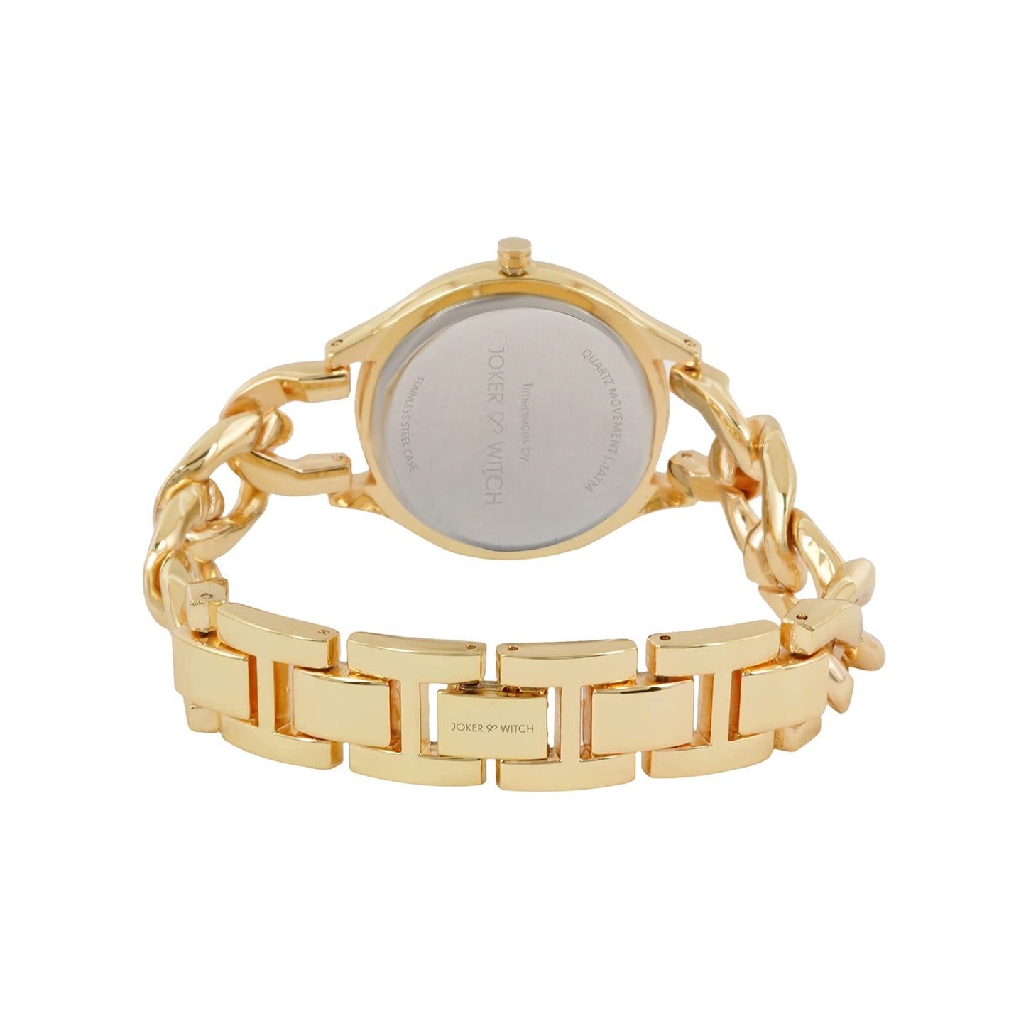 Joker & Witch Vegas 32mm White Dial 14mm Gold Stainless Steel Watch for Women