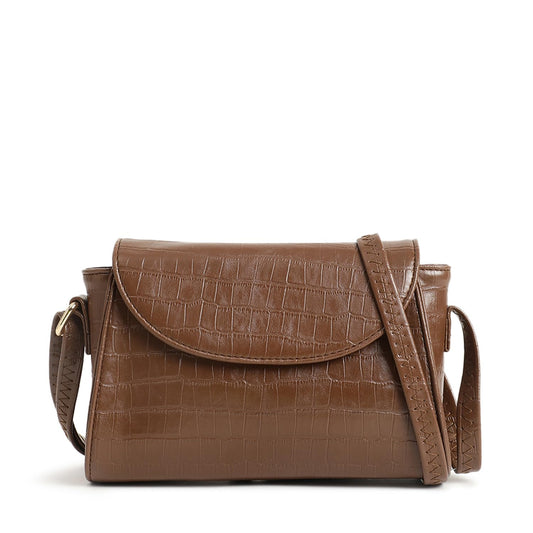 Fastrack Croco Textured Brunch Sling Bag for Women, Girls and Ladies | Ladies Purse Handbag | Slings for Casual Carry | Faux Leather Sling with Adjustable Sling Strap
