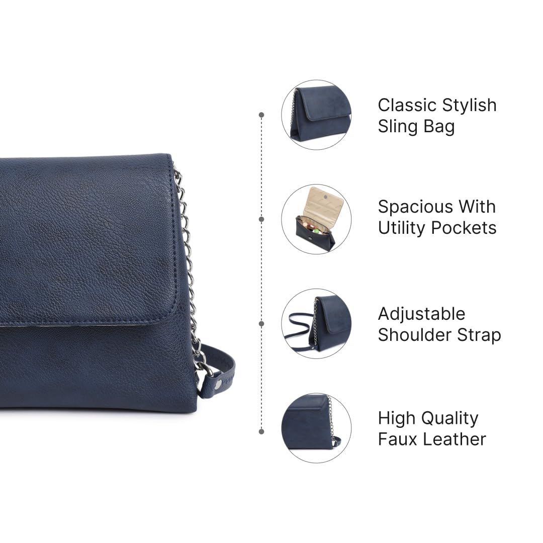 Fastrack Classic Envelope Sling Bag for Women | Stylish Crossbody Bag for Girls, Ladies, Women | Structured Handbag Made of Faux Leather