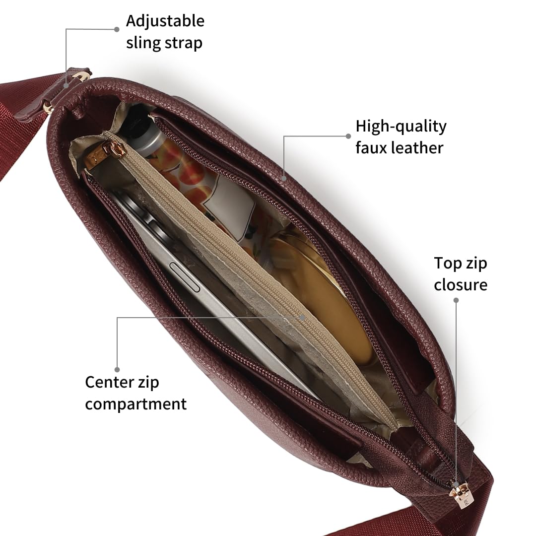 Fastrack Main Character Sling Bag for Women | Compact Crossbody with Magnetic Closure Flap, Adjustable Strap & Internal Zipper Pocket | Trendy Everyday Sling Bag