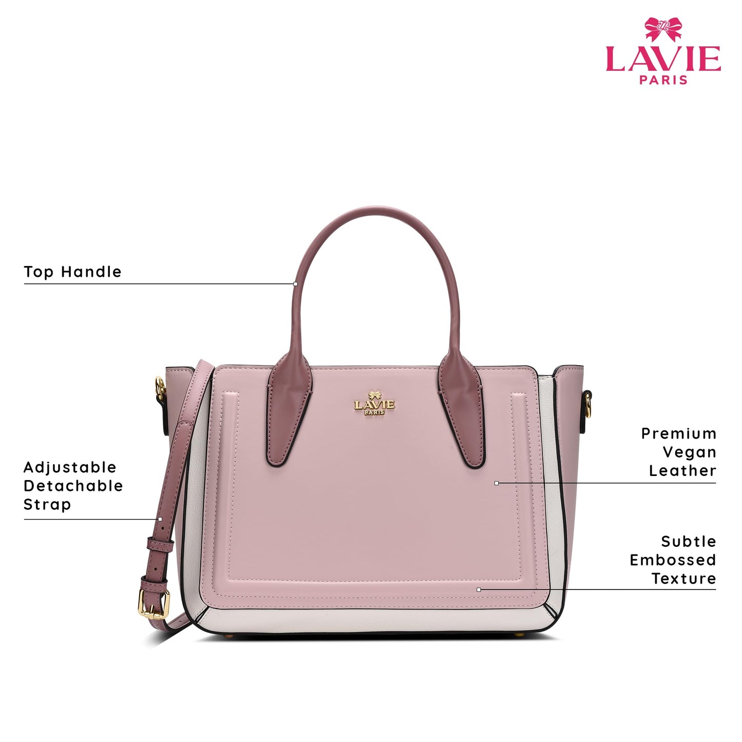 LAVIE PARIS Women's Camelia Medium Satchel Bag | Satchel Handbag for Work | Ladies Purse | Stylish Shoulder Bag | Gift for Women