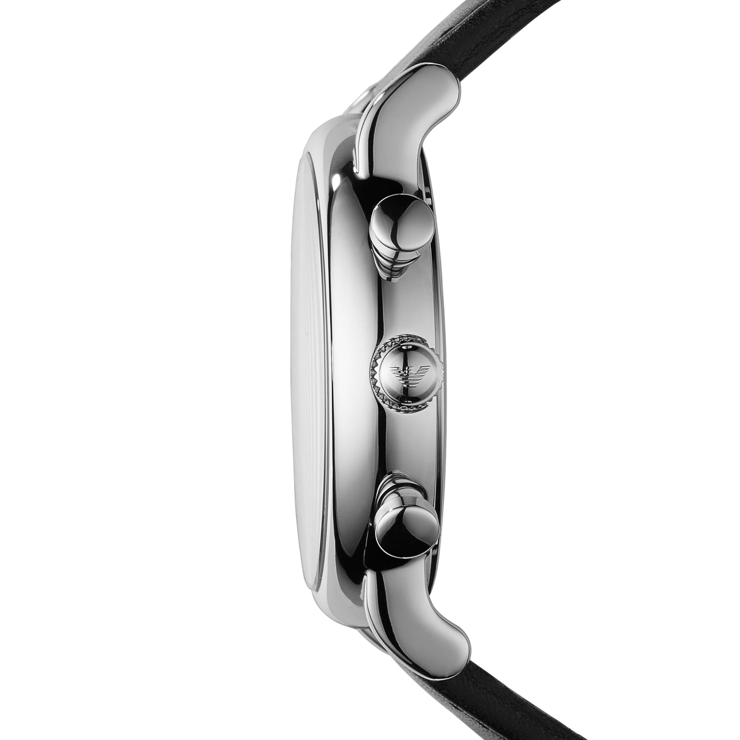 Emporio Armani Leather Chronograph Black Dial Men Analog Watch - Ar1828, Black Band